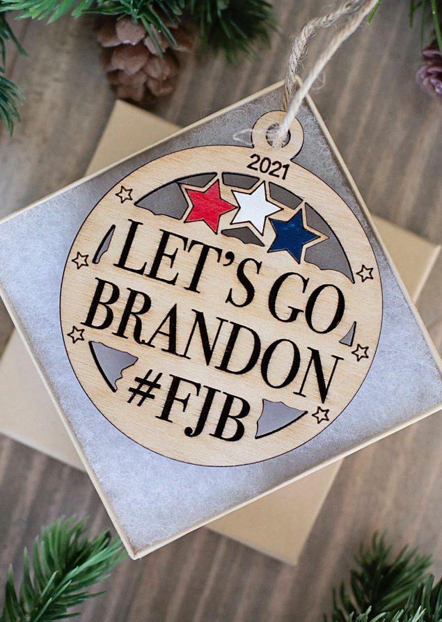 2021 Let's Go Brandon Pendant Ornament - Khaki
