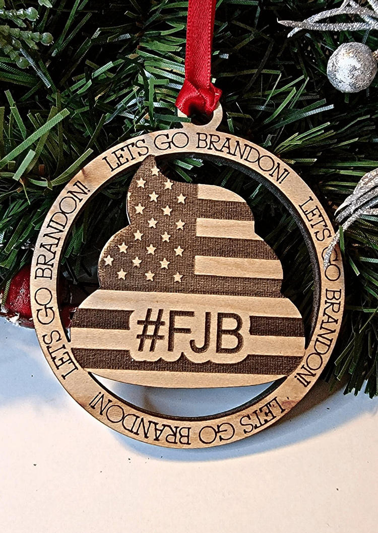 

Christmas Decoration Let's Go Brandon Pendant Ornament in Multicolor. Size