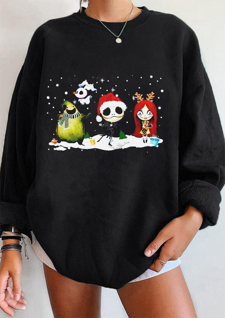 

Sweatshirts Christmas Horror Snowman Reindeer Sweatshirt in Black. Size: ,M,L,XL