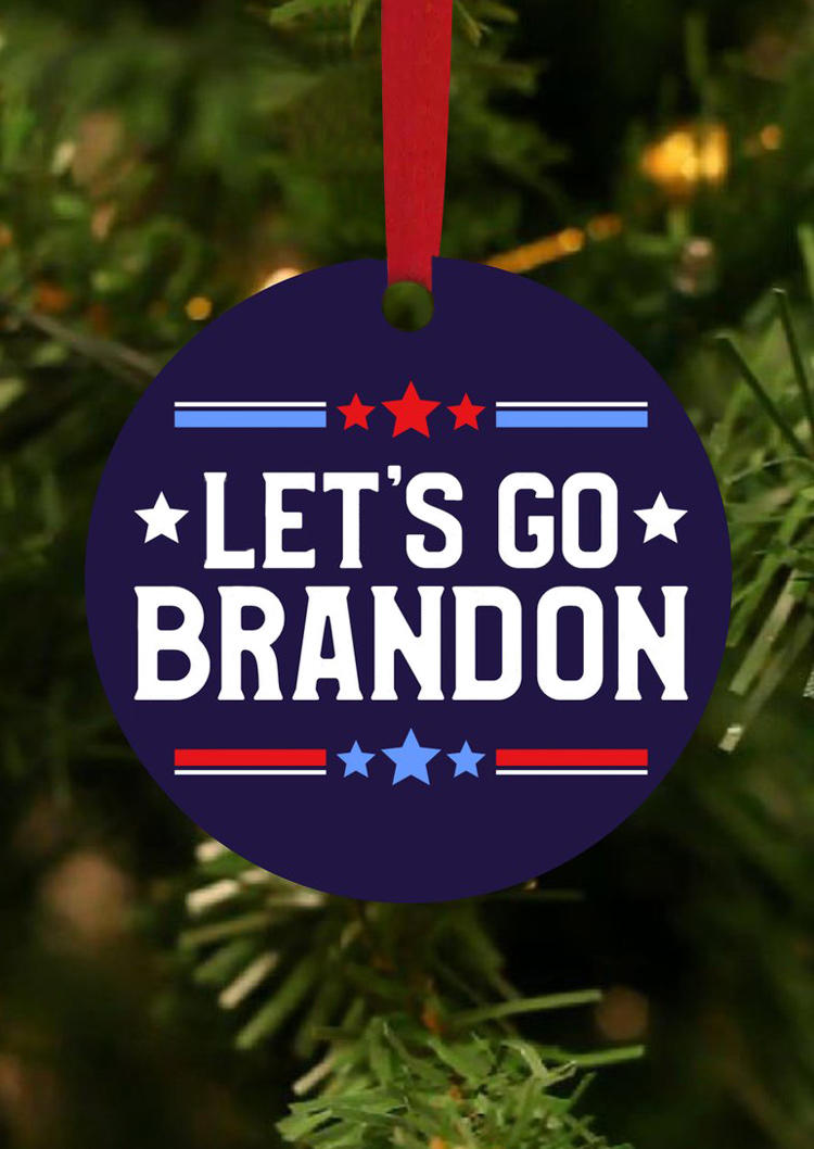 

Christmas Decoration Let's Go Brandon Pendant Ornament in White. Size