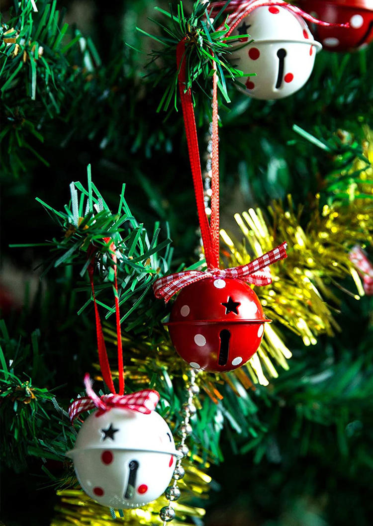 12Pcs Christmas Polka Dot Jing Bells Decoration Ornament Set