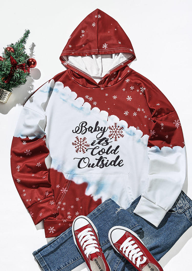 

Hoodies Baby It's Cold Outside Pullover Hoodie in White. Size