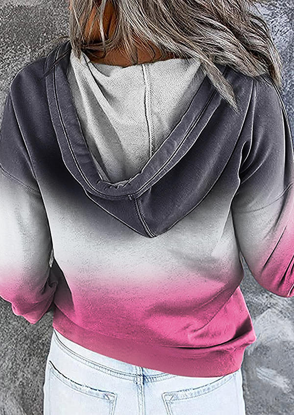 

Hoodies Gradient Kangaroo Pocket Pullover Hoodie in Pink. Size: ,L
