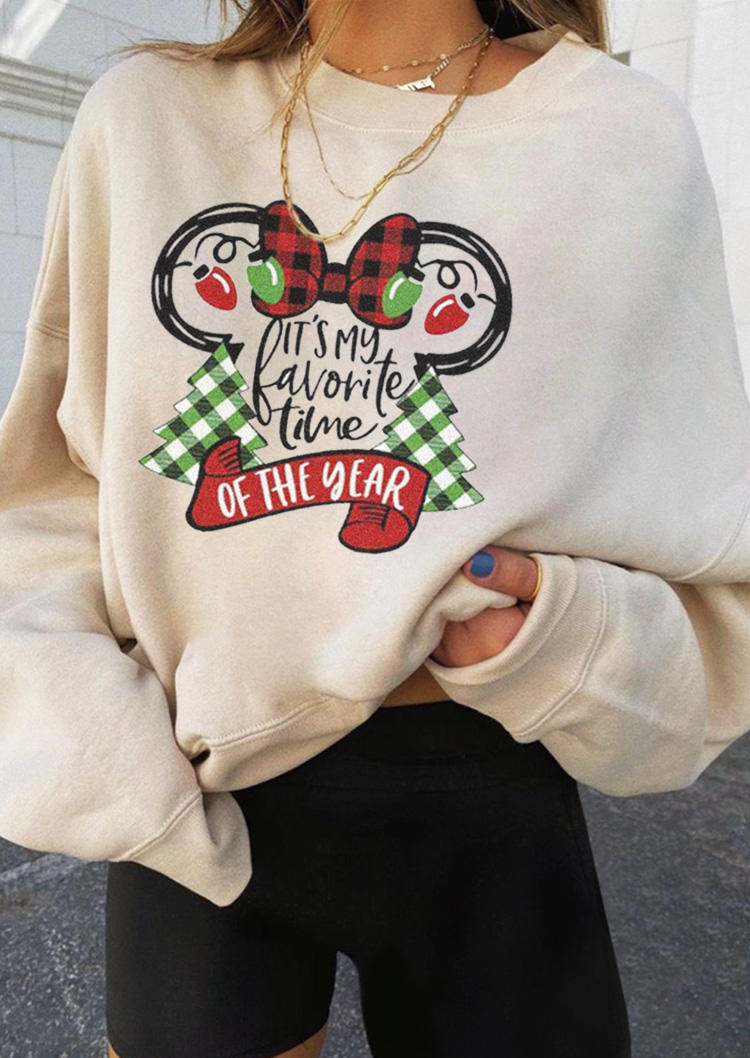 

Sweatshirts It' My Favorite Time Of The Year Plaid Sweatshirt in Apricot. Size: ,M,L,XL