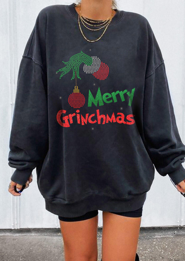 

Sweatshirts Merry Christmas Long Sleeve Sweatshirt in Dark Grey. Size: ,M,L,XL