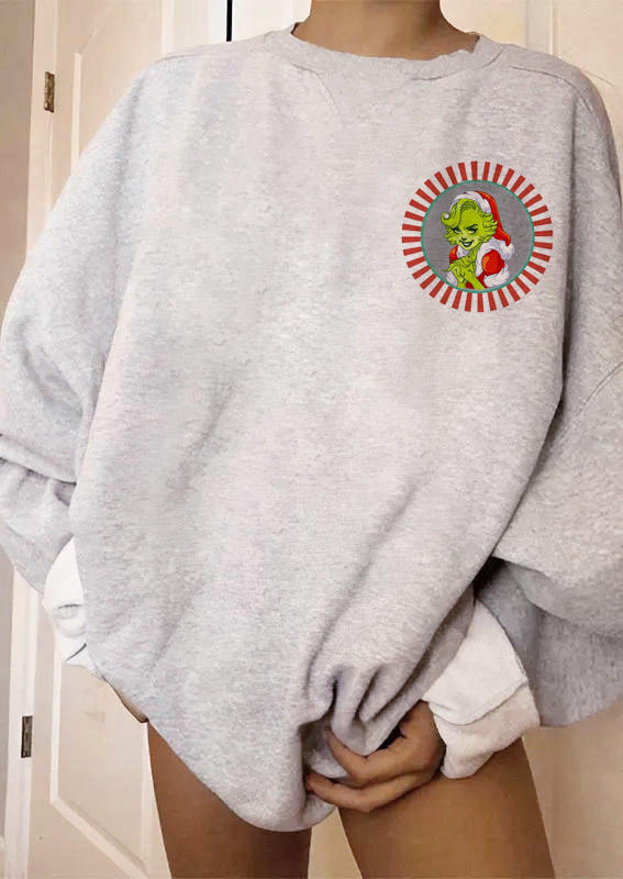 

Sweatshirts Christmas Miss Cartoon Pullover Sweatshirt in Gray. Size: ,M,L,XL