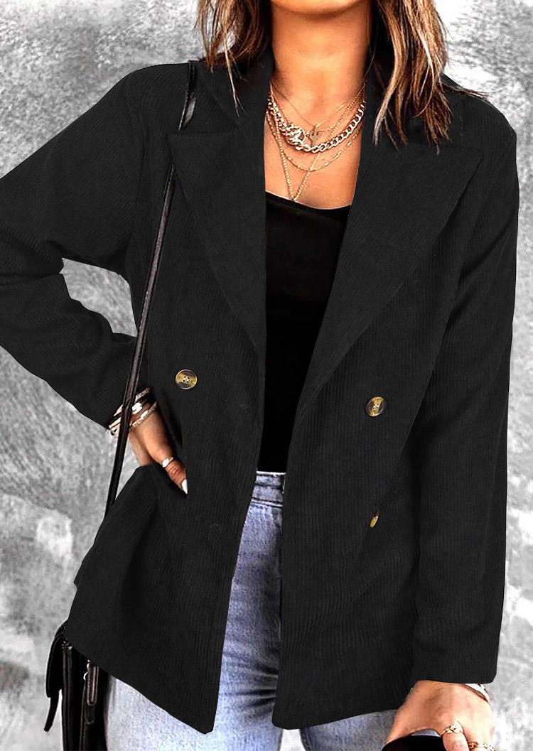 

Blazers Button Turn-down Collar Long Sleeve Blazer in Black. Size: ,M,L,XL