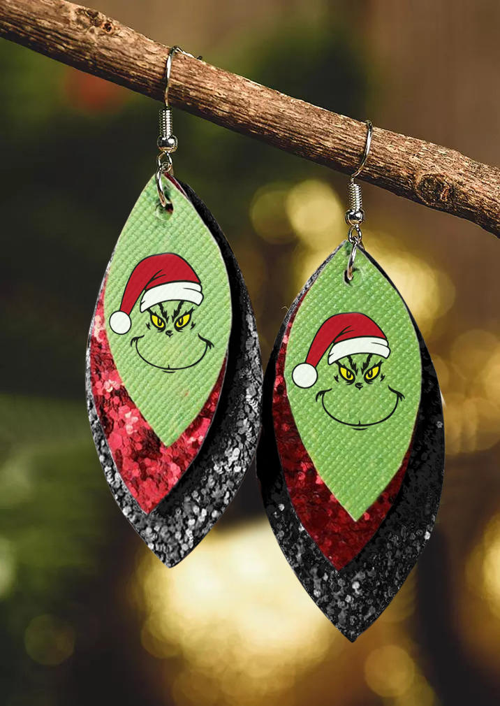 

Earrings Hat Cartoon Sequined Earrings in White. Size