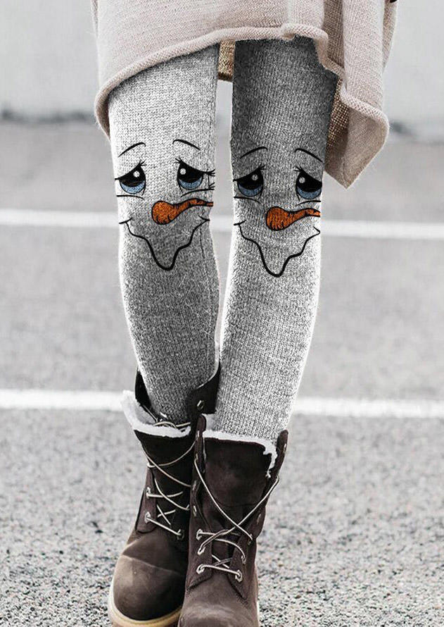 

Leggings Christmas Snowman Skinny Leggings in Gray. Size: ,M,L,XL