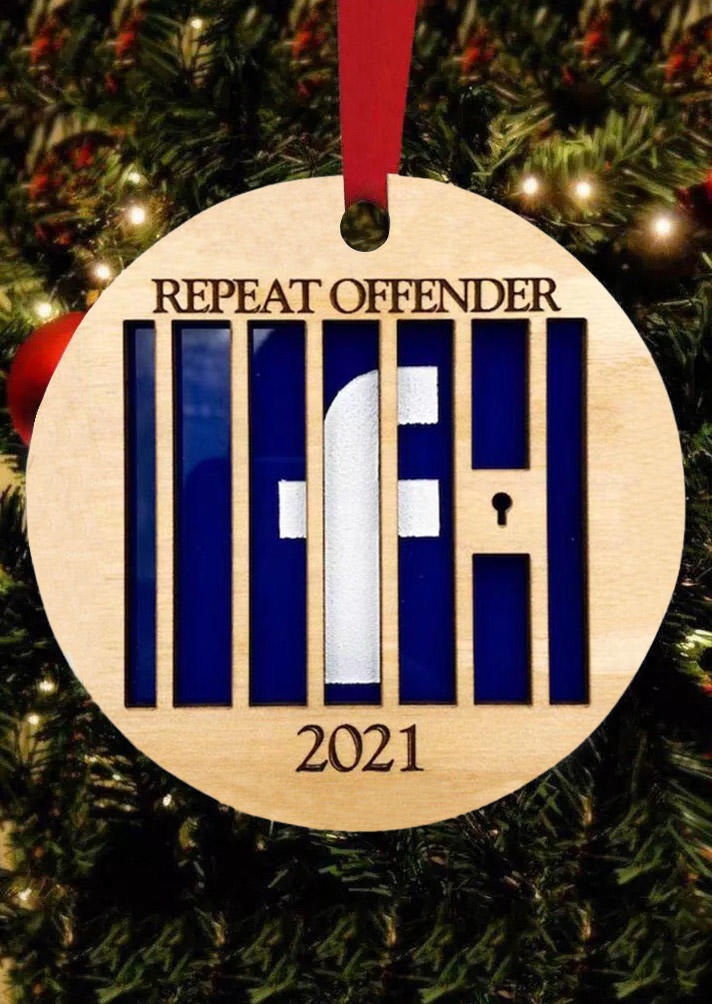 

Christmas Decoration Christmas 2021 Repeat Offender Pendant Ornament in Pattern1,Pattern2,Pattern3. Size