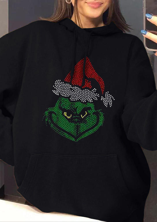 

Sweatshirts Christmas Cartoon Long Sleeve Sweatshirt in Black. Size: ,M,L,XL