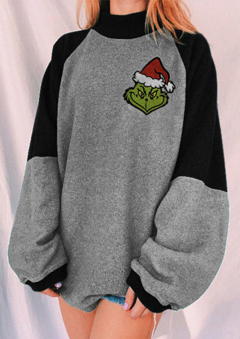 

Sweatshirts Christmas Hat Cartoon Raglan Sleeve Sweatshirt in Dark Grey. Size: ,M,L,XL