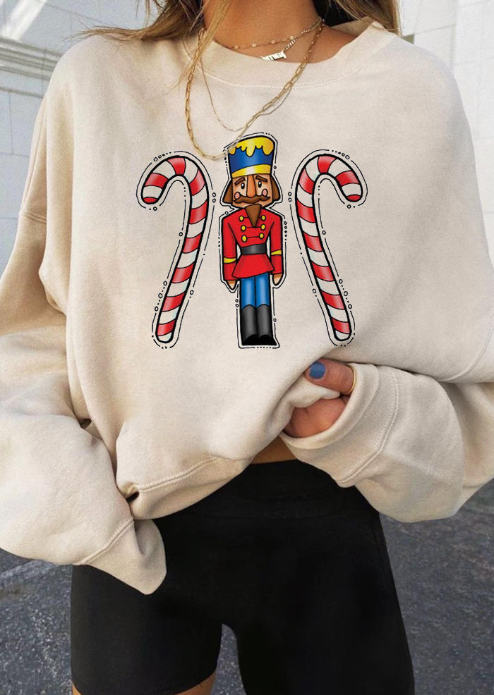 

Sweatshirts Christmas Candy Cane Long Sleeve Sweatshirt in Apricot. Size: ,M,L,XL