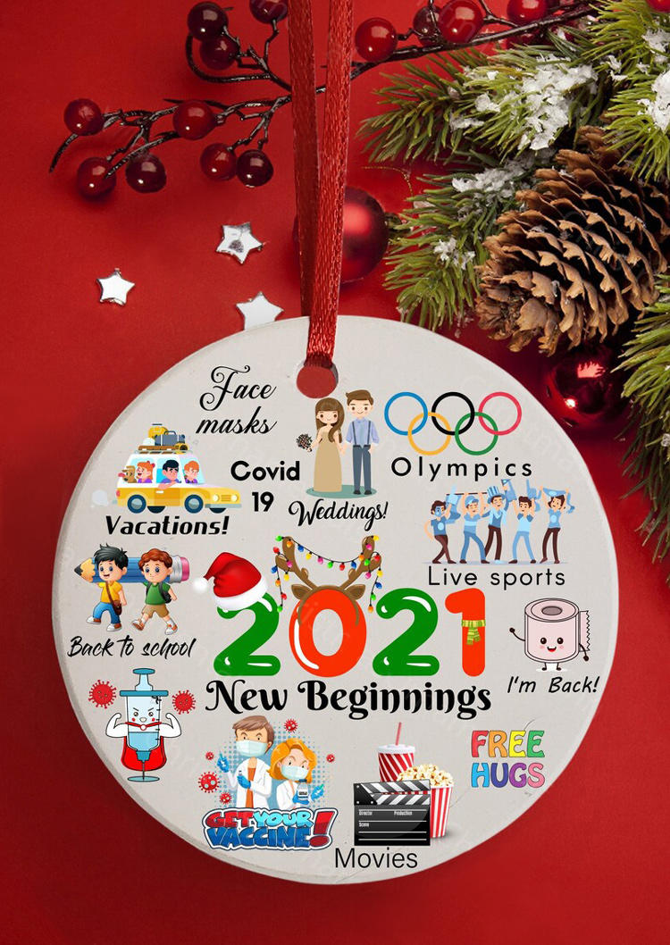 

Christmas Decoration 2021 Christmas Pendant Ornament in White. Size