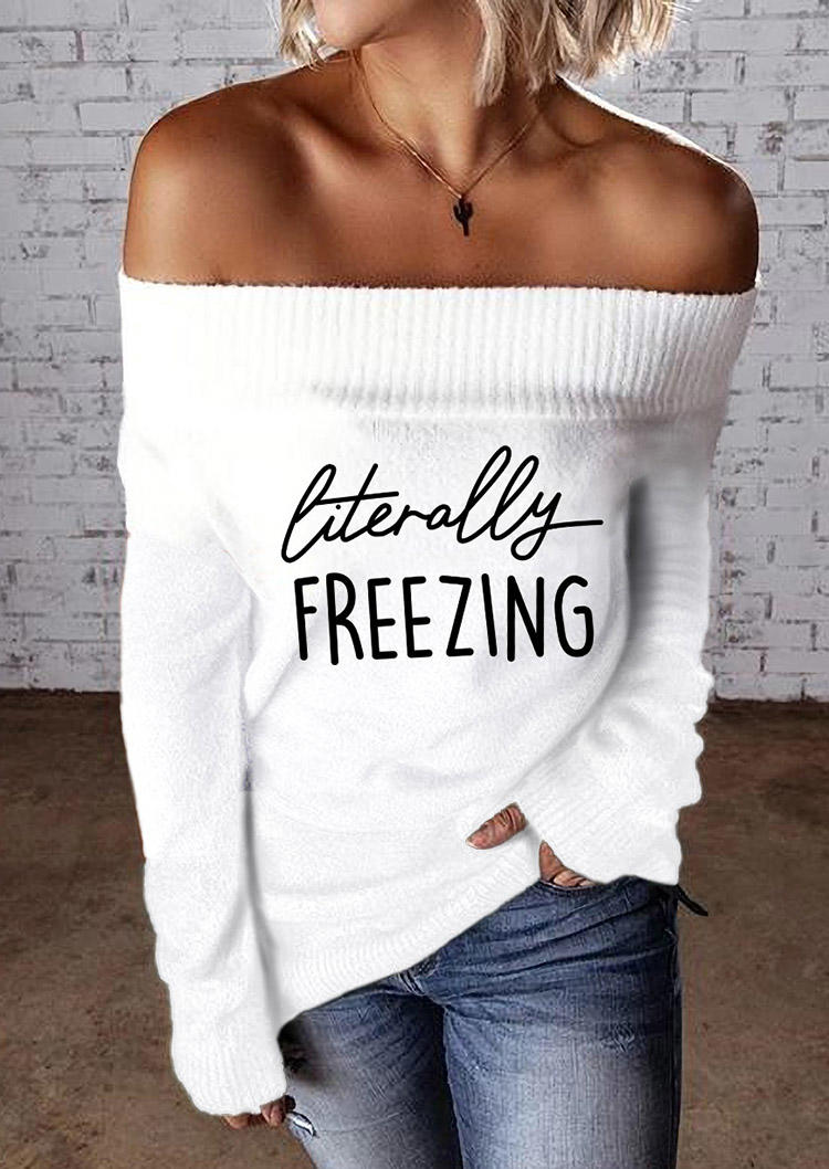 Literally Freezing Off Shoulder Sweater - White