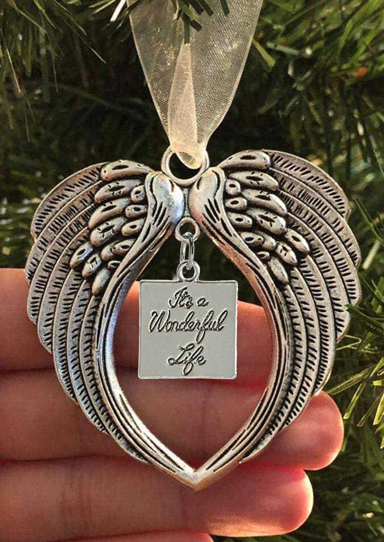 

Christmas Decoration Christmas Wings It's A Wonderful Life Decoration Ornament in Silver. Size
