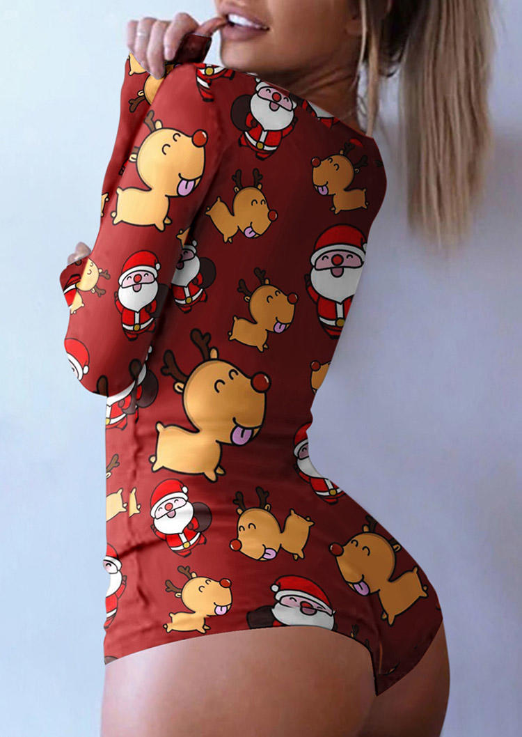 

Sleepwear Christmas Santa Claus Animal One-Piece Pajamas in Red. Size: ,M,L,XL