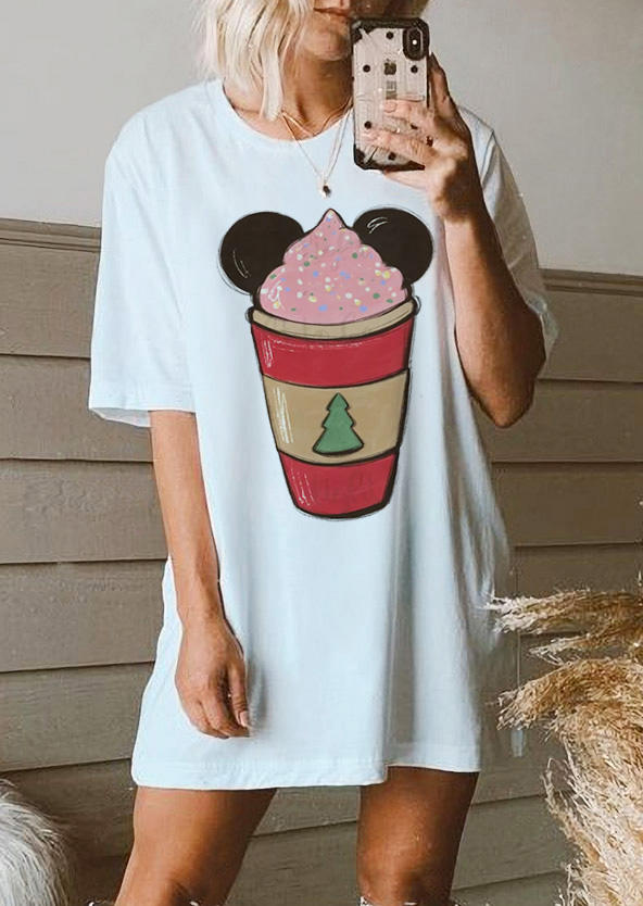 

Mini Dresses Ice Cream Christmas Long Sleeve Mini Dress in White. Size: ,M,L,XL