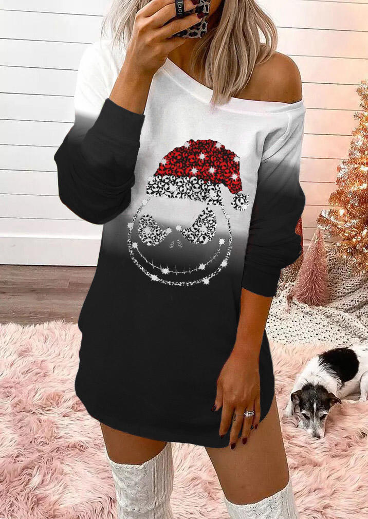 

Mini Dresses Christmas Hat Skull Gradient Mini Dress in Black. Size: ,M,L,XL