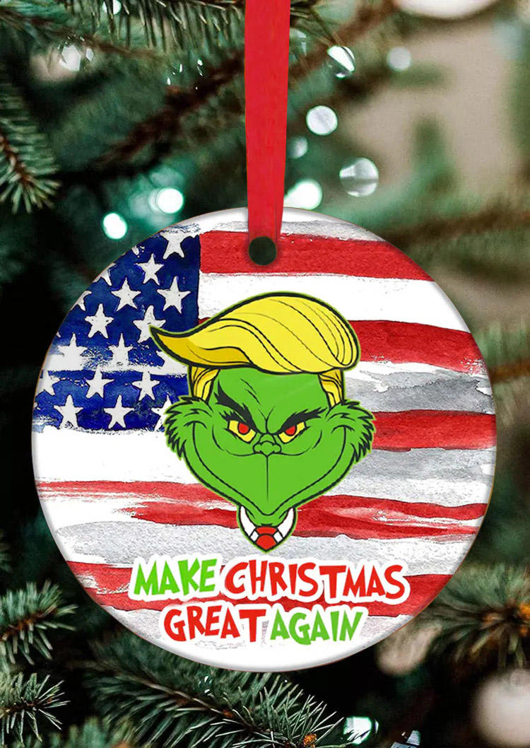 

Christmas Decoration Make Christmas Great Again Cartoon Pendant Ornament in Multicolor. Size