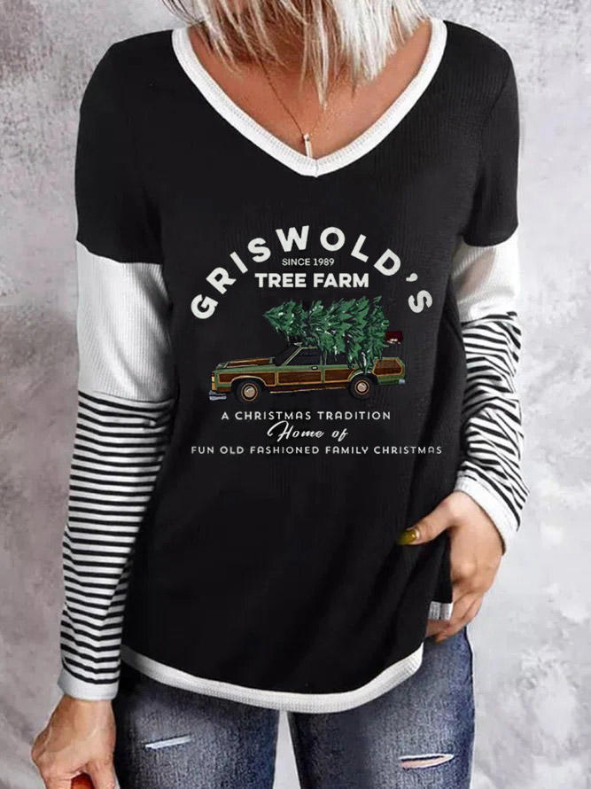 

Blouses Griswold' Tree Farm Striped Long Sleeve Blouse in Black. Size: ,M,L,XL
