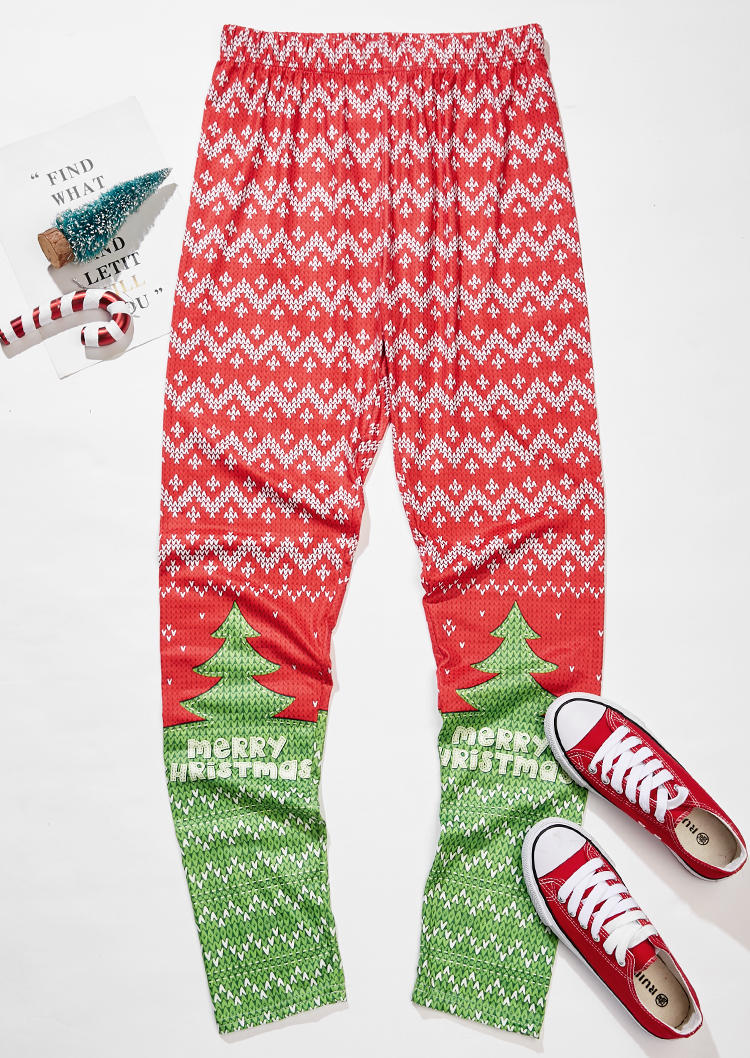 

Leggings Christmas Tree Elastic Waist Skinny Leggings in Multicolor. Size: ,M,L,XL