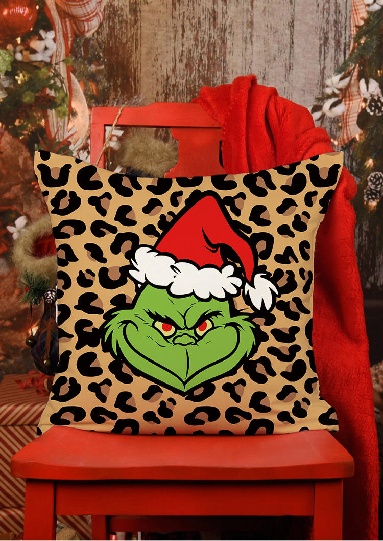 

Pillowcase Christmas Hat Cartoon Leopard Pillowcase without Pillow in Multicolor. Size