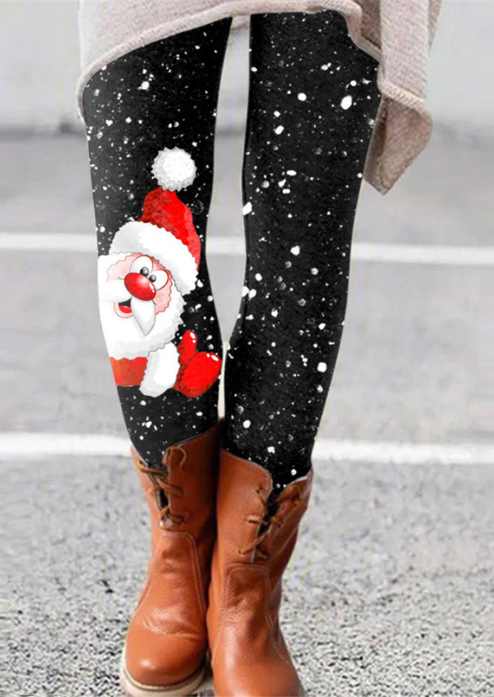 

Leggings Christmas Santa Claus Skinny Leggings in Black. Size: ,M,L,XL