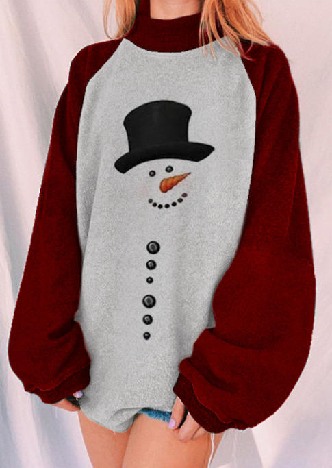 

Sweatshirts Christmas Snowman Color Block Sweatshirt in Light Grey. Size: ,M,L,XL