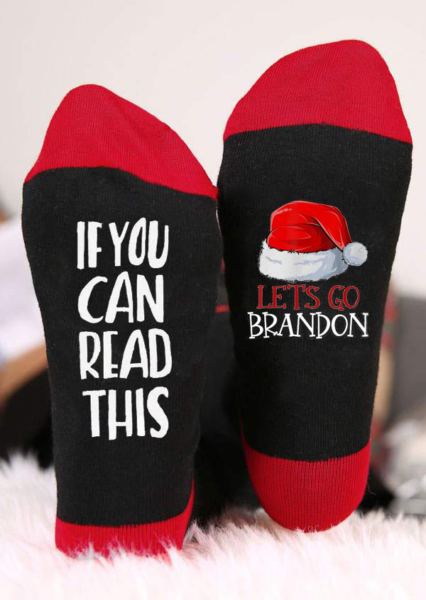 Hat If You Can Read This Let's Go Brandon Crew Socks