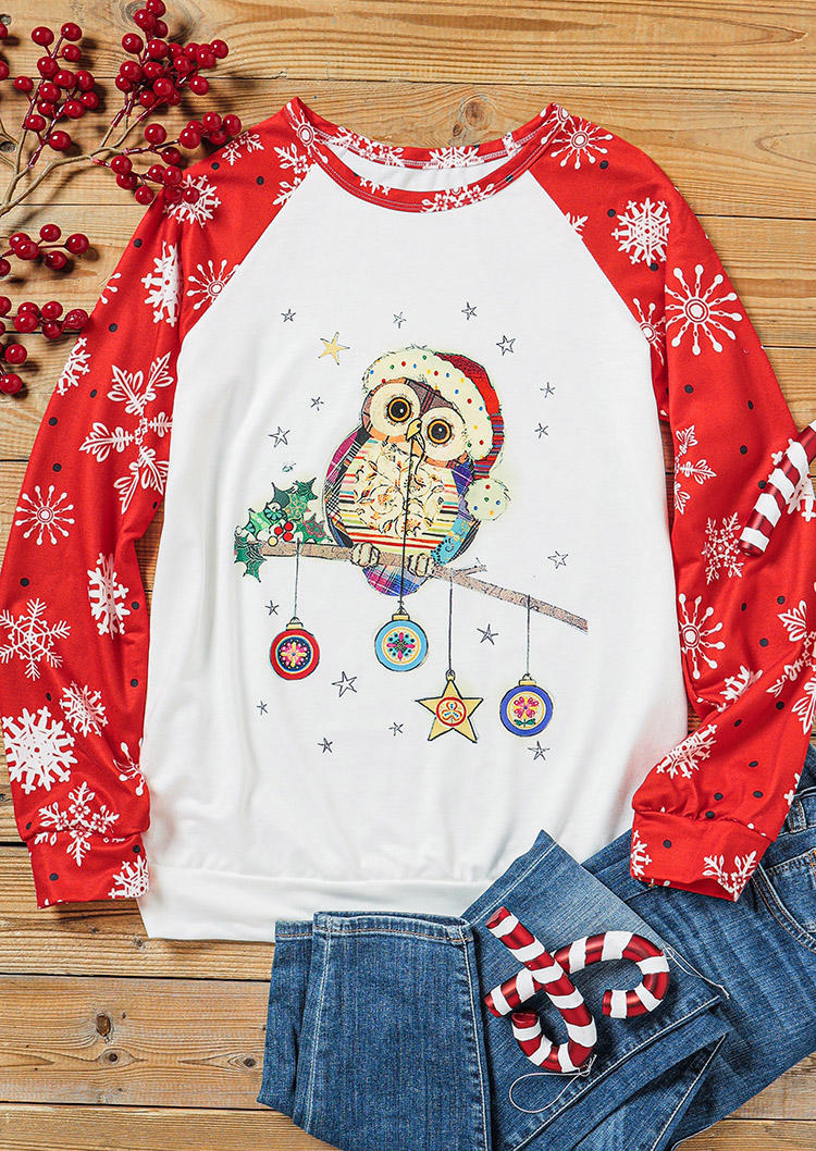 

Sweatshirts Snowflake Owl Pullover Sweatshirt in White. Size: L,M