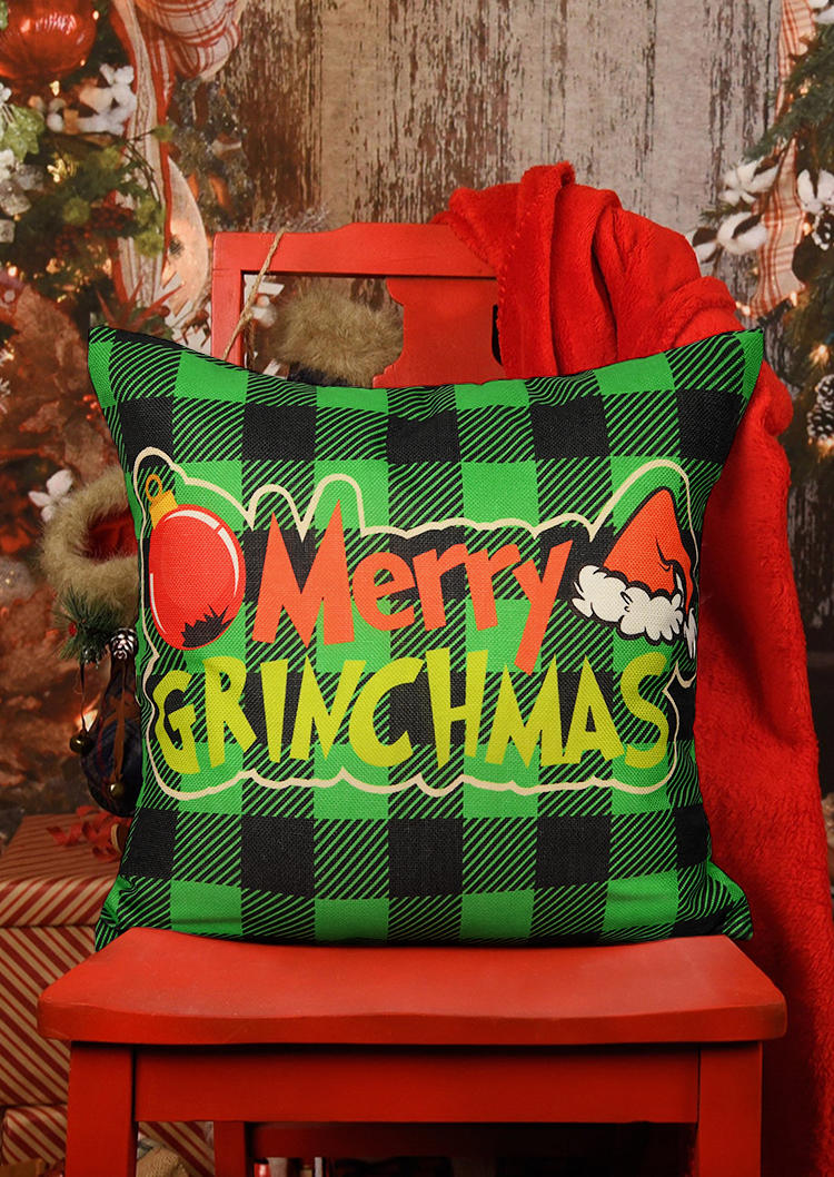 

Pillowcase Merry Christmas Hat Plaid Pillowcase without Pillow in Pattern1. Size
