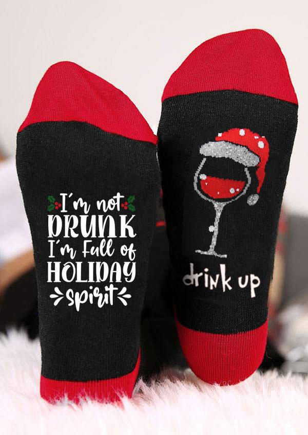 I'm Not Drunk I'm Full Of Holiday Spirit Crew Socks