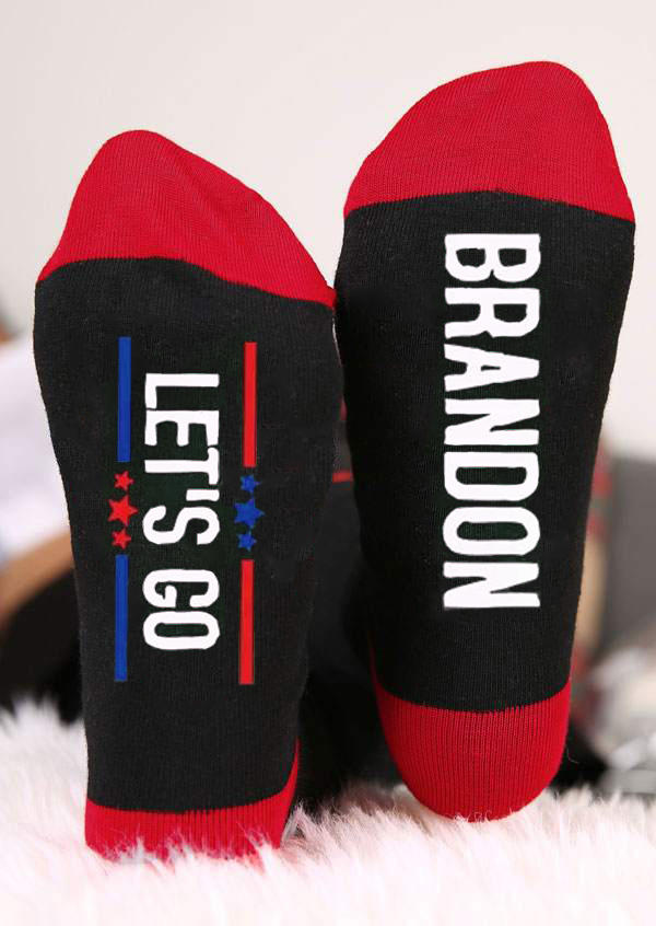 

Crew Socks Let's Go Brandon Crew Socks in Black. Size