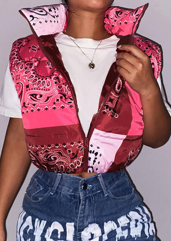 

Coats Paisley Zipper Vest Coat in Multicolor. Size: ,M,L