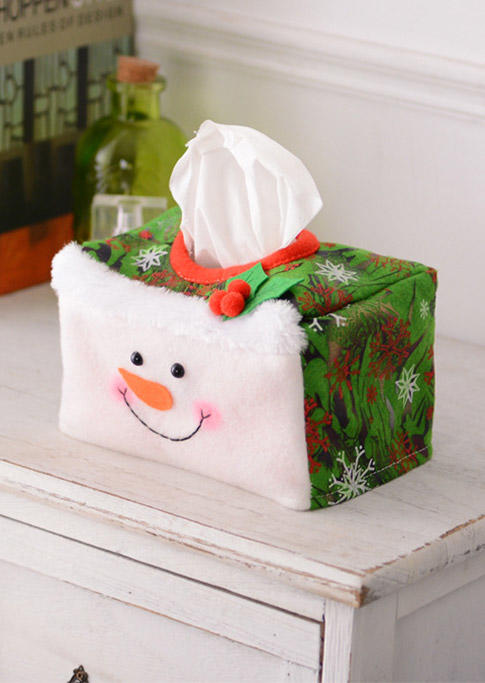 

Christmas Decoration Santa Claus Snowman Christmas Tissue Box Cover in Green,Red. Size