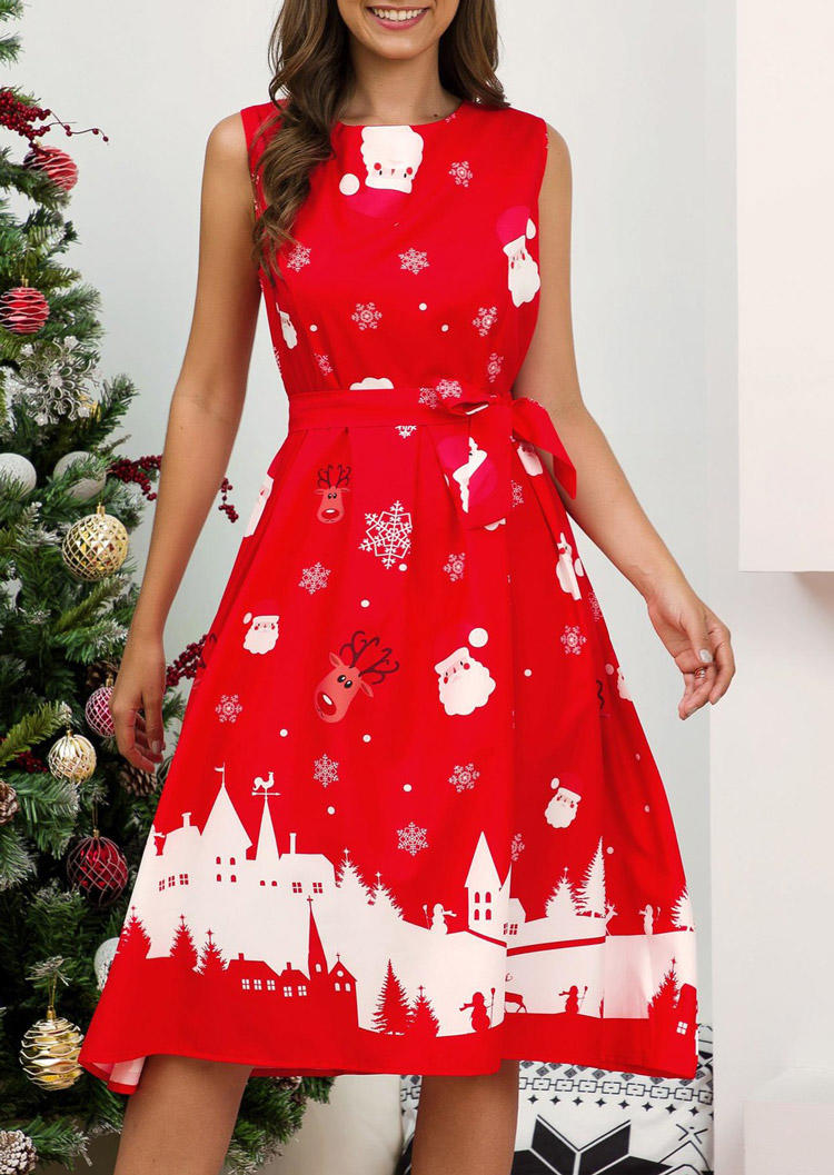 

Mini Dresses Christmas Snowflake Reindeer Mini Dress in Red. Size: ,M,L,XL