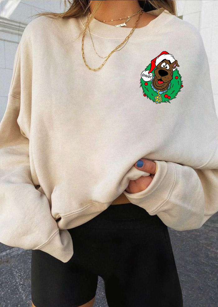 

Sweatshirts Christmas Cartoon Dog Long Sleeve Sweatshirt in Apricot. Size: ,M,L,XL