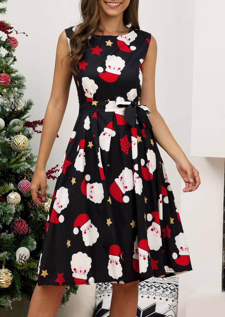

Mini Dresses Christmas Santa Claus Star Mini Dress in Black. Size: ,M,L,XL