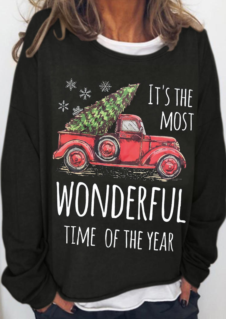 Sweatshirts Wonderful Time Of The Year Sweatshirt in Black. Size: L,M,S