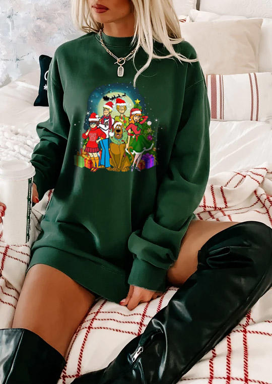 

Sweatshirts Christmas Hat Dog Long Sleeve Sweatshirt in Green. Size: ,M,L,XL