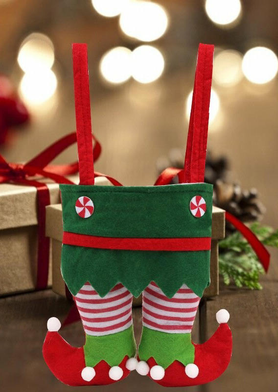

Christmas Decoration Christmas Elve Candy Gift Cover Bag in Green,Red. Size