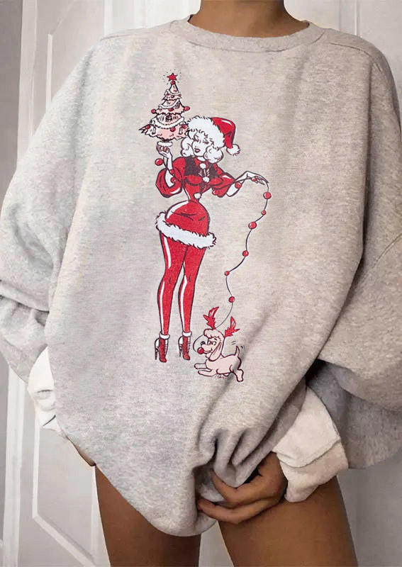 

Sweatshirts Christmas Tree Girl Dog Sweatshirt in Light Grey. Size: ,M,L,XL