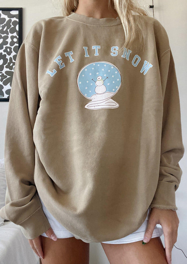 

Sweatshirts Christmas Let It Snow Snowman Sweatshirt in Apricot. Size: ,M,L,XL