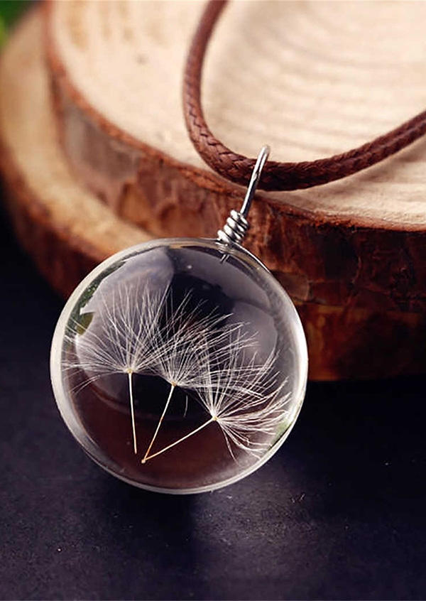 

Necklaces Dandelion Seed Pendant Necklace in White. Size
