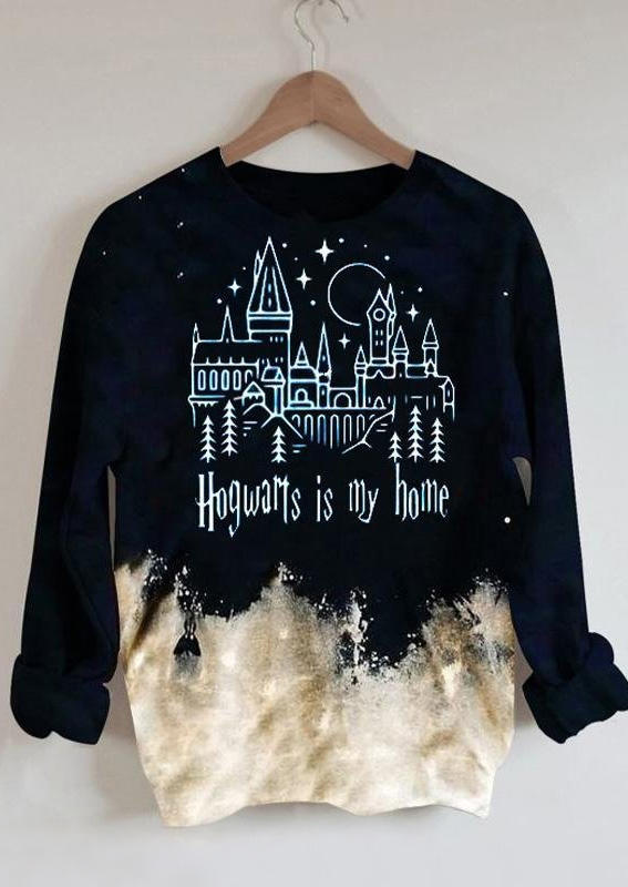 

Sweatshirts Hogwarts Is My Home Bleached Sweatshirt in Black. Size: ,M,L,XL