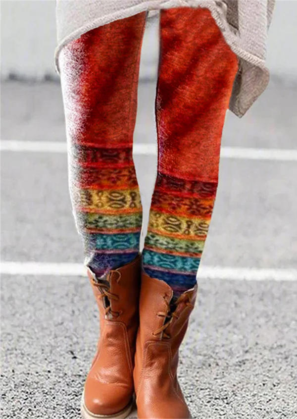 

Leggings Geometric Elastic Waist Skinny Leggings in Multicolor. Size: ,M,L,XL