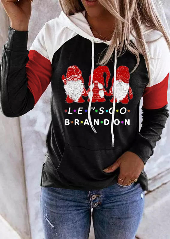

Hoodies Christmas Gnomies Let' Go Brandon Hoodie in Black. Size: ,M,L,XL