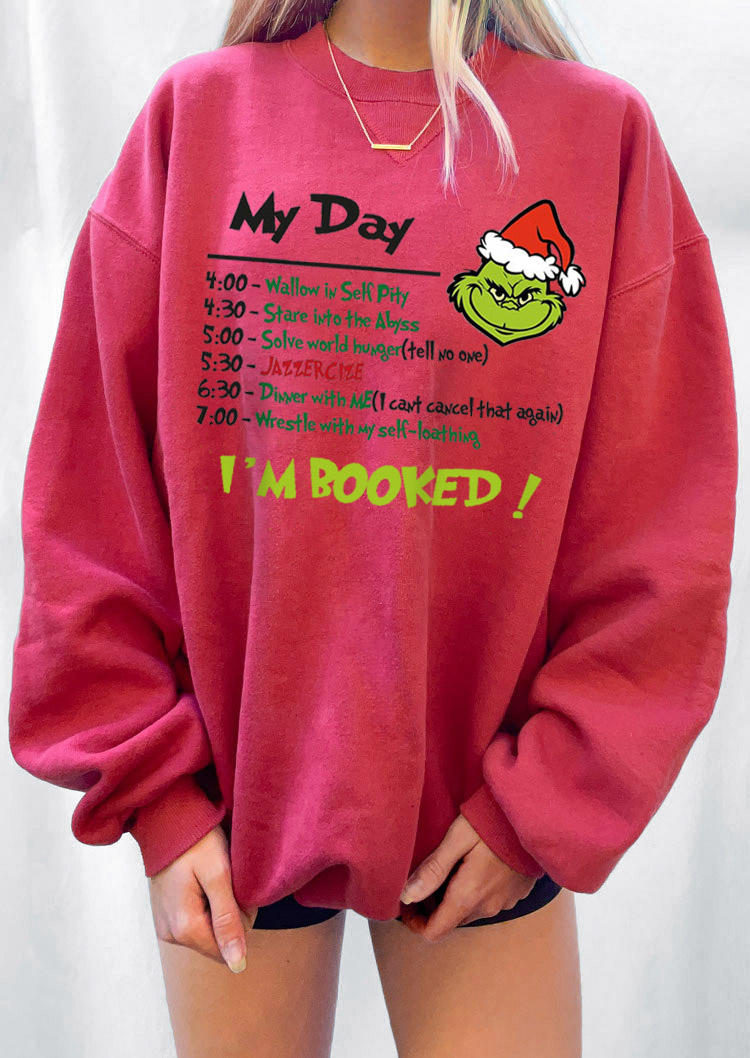 

Sweatshirts Christmas My Day Cartoon Graphic Sweatshirt in Red. Size