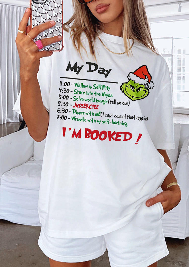 

T-shirts Tees Christmas My Day Cartoon T-Shirt Tee in White. Size: ,M,L,XL